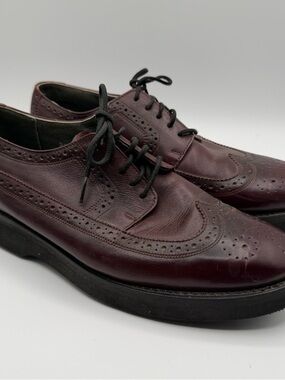 Stuart McGuire Oxblood Wingtip Derby Shoes Mens 9D Leather Korea
